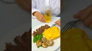 Immersive breakfast making 🥣Smooth egg toast  steak 🥩  jasmine tea  toast new way to eat [upl. by Franza811]