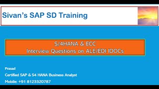 SAP ECC amp S4HANA Interview Questions on ALEEDI IDOCs  Sivans SAP SD Training [upl. by Farlie977]