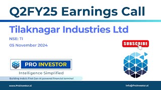 Tilaknagar Industries Ltd  Q2FY25  Earnings Conference Call  earningcall concall tilaknagar [upl. by Laurentium]