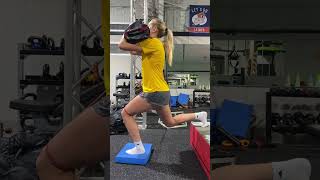 RFE Sandbag Zercher Split Squat with Stability and Band Distraction [upl. by Sirron696]