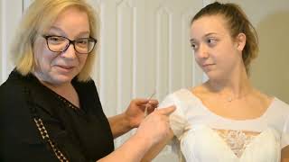 How to add a detachable off the shoulder sleeve to a strapless gown [upl. by Attennod]