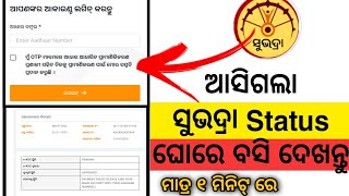 subhadra yojana status check  how to check subhadra yojana status online odisha 2024 [upl. by Merp]