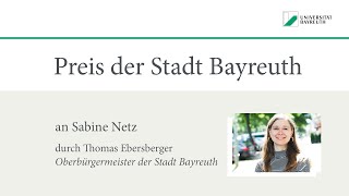 Verleihung der Preise derStadt Bayreuth 2024 Sabine Netz [upl. by Alakam]