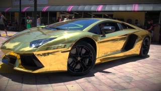 Worlds First Gold Plated Lamborghini Aventador LP7004 unveiled [upl. by Ocsinarf563]