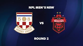 NPL Men’s NSW Round 2 Sydney United 58 FC v Wollongong Wolves FC [upl. by Nawak]