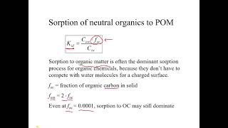 Sorption 4 Koc the organic carbonwater partition coefficient [upl. by Netsirc]