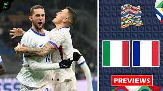 🔴 ITALY 🇮🇹 VS FRANCE 🇨🇵  UEFA Nations League 20242025 League Phase Matchday 6 Previews ✅️ [upl. by Candra]