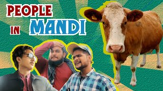 Different People in Mandi  Bakra Eid Special  Cow Mandi  Cattle Farm  Maaz Ali  The Aroos [upl. by Elem]