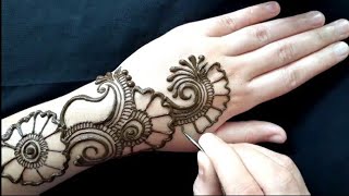 Rakhi Special Simple Arabic Full Hand Mehndi Design  Shaded Arabic Mehendi Design Back Hand henna [upl. by Ettennahs634]