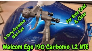 Walcom Ego 190 12 HTE Carbonio Mini Spray Gun For Base amp Clear [upl. by Blanka855]