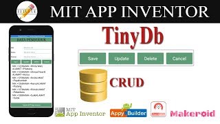 CRUD Tinydb  Mit App Inventor Appybuilder Thunkable [upl. by Negam158]