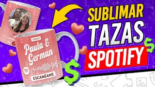 🎵 CÓMO Personalizar Tazas Con Código SPOTIFY para GANAR DINERO En San Valentín [upl. by Anehta]