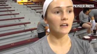 Gophers FR outside hitter Alyssa Goehner is ready to help her volleyball team that opens tonight vs [upl. by Thierry]