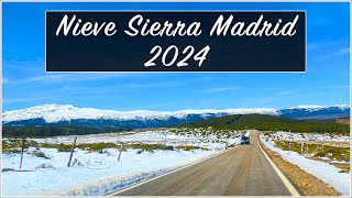 4K Nieve Sierra Madrid 2024  Puerto de la Morcuera [upl. by Bran]