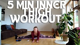 5 MIN INNER THIGH WORKOUTPILATESWarm upThigh workout Stretching Pilates with Style [upl. by Elia]