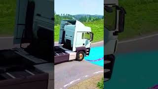 Double Flatbed Trailer Truck vs Speed bumps  Train vs Cars  Tractor vs Train  BeamNG Drive 001 [upl. by Saied128]