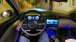 Hyundai Tucson 2023  NIGHT POV test drive PURE DRIVING ambient lights digital cockpit [upl. by Gnehs]