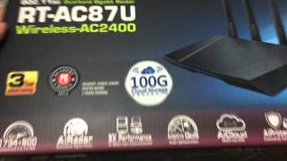 Asus AC2400 RTAC87U Dualband Wireless Gigabit Router Unboxing [upl. by Zul227]