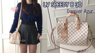 Louis Vuitton Speedy Bandouliere 30 Damier Azur Review Speedy B 30 [upl. by Walters]