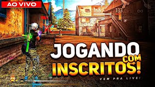 FREE FIRE AO VIVO  JOGANDO COM INSCRITOS SUBINDO PATENTE [upl. by Verbenia]