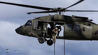 UH60 Blackhawk fast rope training helicopter military aviation army [upl. by Yniffit]