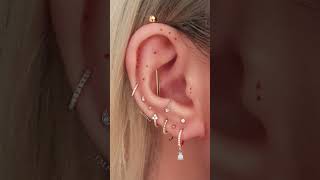 Unique Ear Styling Piercing Curation Combination Ideas for Females with Gold Ear Piercing Jewel [upl. by Darton812]