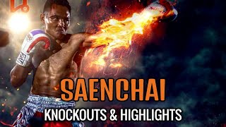 Muay Thai Master vs Foreign Challengers Saenchai Knockouts amp Highlights [upl. by Ynna]