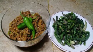 Chong and Qeema Recipe How to Cook Chong Vegetable Caralluma fimbriata [upl. by Ecnesse]