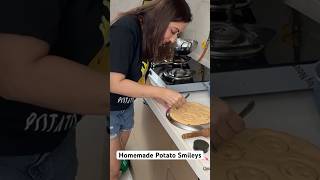 I tried making fresh potato smileys at home 😍 Rate my cooking skills shorts [upl. by Robinett]