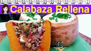 Calabaza rellena con carne y vegetales 🍽🍷 [upl. by Etteniuq]