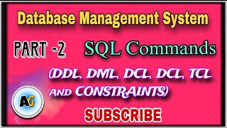 All types of SQL Commands with examples  DDL Commands  DCL DML TCL  AG STUDY GROUPS [upl. by Anelrihs428]