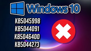 Error al Instalar o Descargar la Actualizacion KB5045998KB5044091KB5046400KB5044273 en Windows 10 [upl. by Sitnik350]