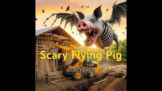 Scary Flying Pig Smash Small Hut At Mango farm With backhoe monsterpig shorts 1021 [upl. by Betty]