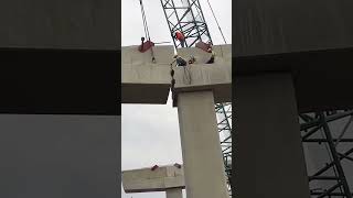 Cement box girder erection process for single column bridge [upl. by Amelina]