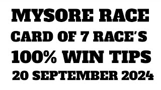 MYSORE RACE TIPS  20092024  HORSE RACING  TODAY HORSE RACING TIPS  RACE TIPS  FREE [upl. by Bernj]