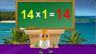 Tutorial Math  14 Times Table  Kids Songs With Lyrics [upl. by Skurnik]