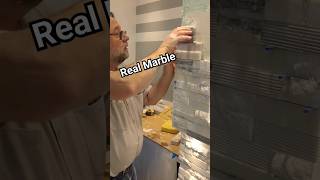 Real Marble Fireplace Stacked Stone diy tiling shorts marble stackedstone [upl. by Marjorie]