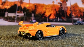 Hot Wheels Mainline Review 2020 Koenigsegg Jesko  2024 HW Exotics  Sunset Virtual Background [upl. by Ettebab]