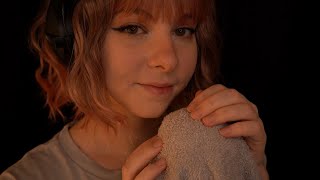 casual ASMR  close up Whispered Ramble amp no editing  comfy Sounds Towel Scratching [upl. by Sherris138]