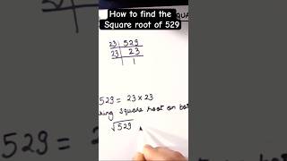 How to find square root of 529 by prime factorization Square root of 529  529 square root shorts [upl. by Aromat]