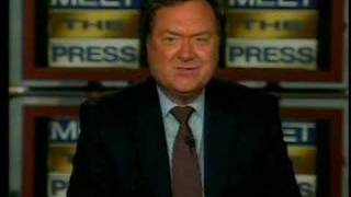 Tim Russert previews Talent McCaskill debate [upl. by Aissatsan525]