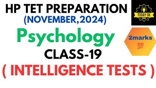 CLASS19 HP TET PREPARATION NOVEMBER 2024  INTELLIGENCE TESTShptet2024 [upl. by Korenblat]