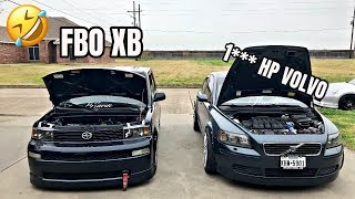 RACING SLEEPER CARS amp THIS HAPPENED  Scion XB vs Volvo s40 [upl. by Clower415]