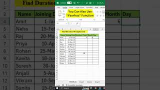 datedif function in excel  excel exceltips excelshorts [upl. by Olivia]