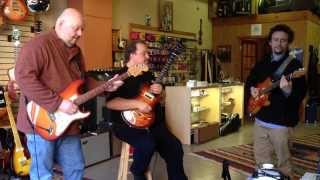 Steve Rothery Michael Bennett and Daniel Seriff Play The Blues On Jack Dent Custom Guitars [upl. by Pincas737]