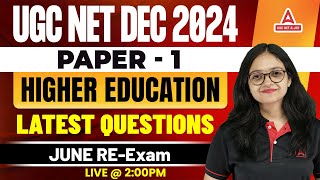 Teaching Aptitude For UGC NET Paper 1  Higher Education Latest Questions June REExam [upl. by Nosnehpets582]