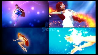 WinxClub CGI Enchantix Believix Sirenix Mythix  4 in 1 Split Screen [upl. by Eniamsaj]