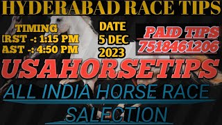 HYDERABAD RACE  5 DEC 2023  HYDERABAD RACE TIPS  HYDERABAD HORSE RACE  DERBY DAY horseracing [upl. by Lika317]