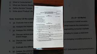 OU MBA 1st SEM MARKETING MANAGEMENT2024 QUESTION PAPER oumba exam education [upl. by Sandor]