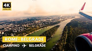 Sletanje na aerodrom Nikola Tesla u Beogradu Rome  Belgrade 4K [upl. by Verine979]